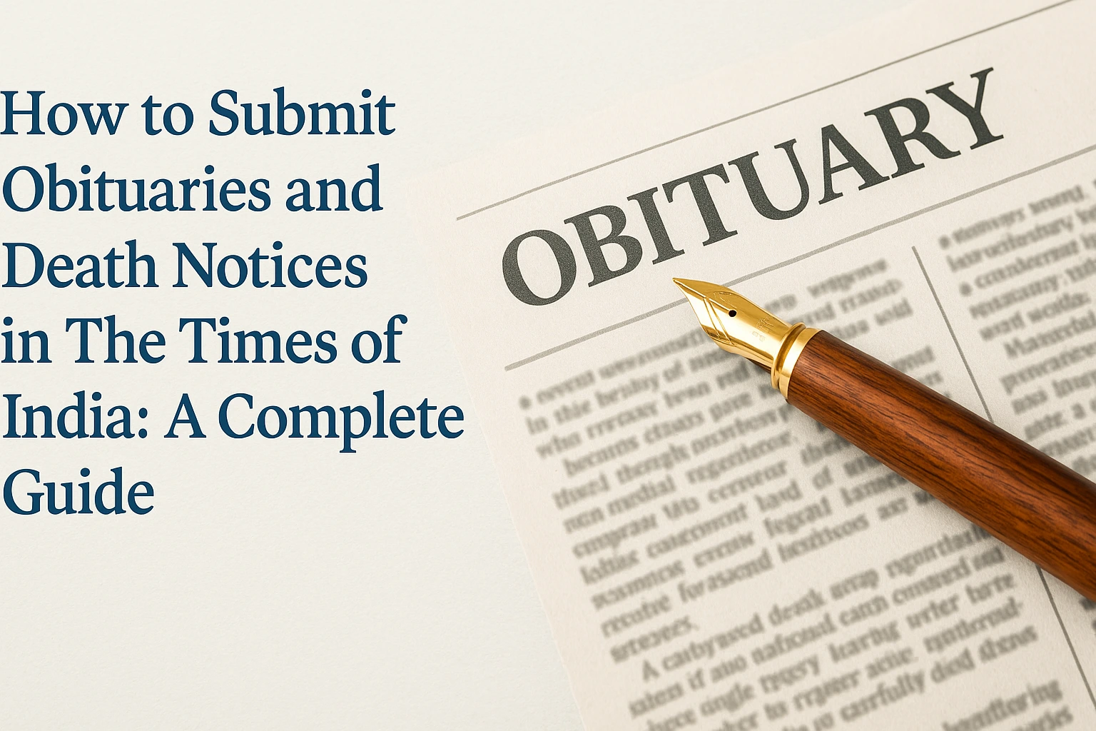 How to Submit Obituaries and Death Notices in The Times of India A Complete Guide