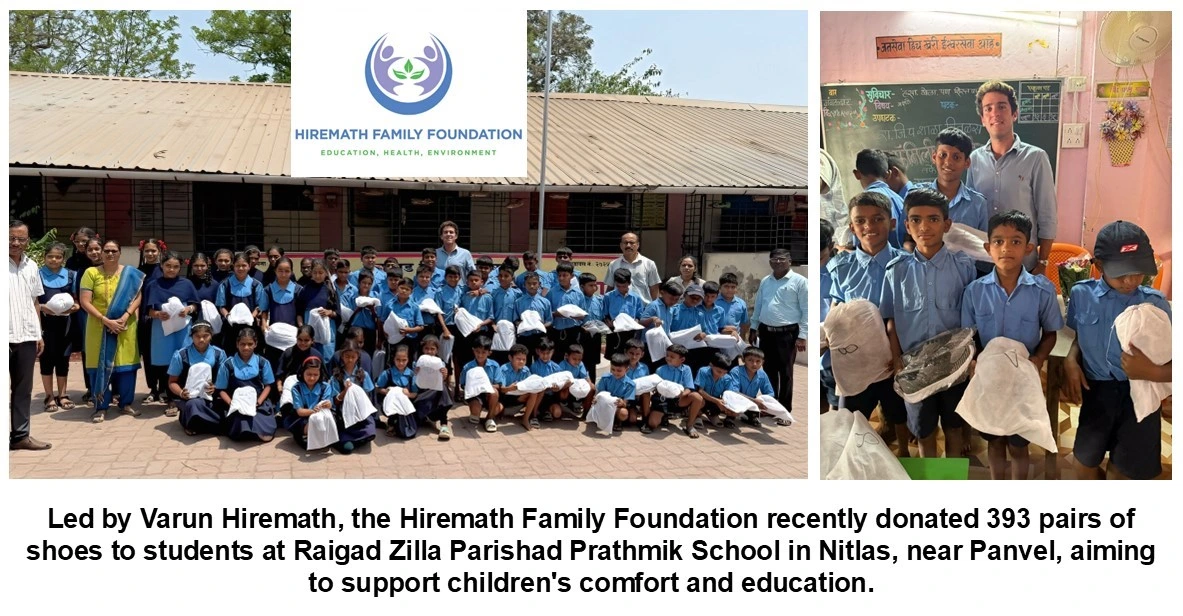Varun Hiremath Leads Initiative to Donate Footwear to Rural Schoolchildren in Maharashtra