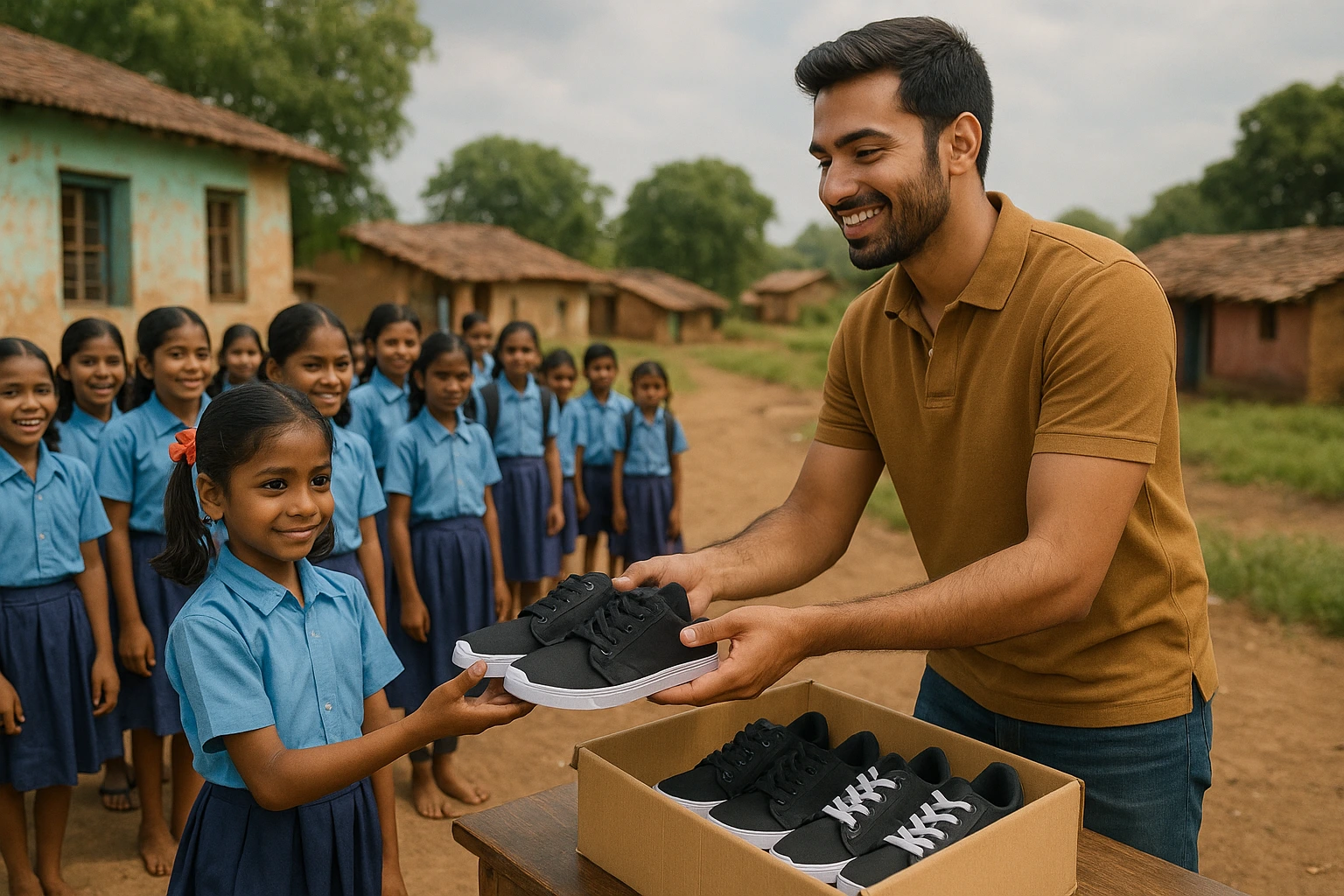 Varun Hiremath Leads Initiative to Donate Footwear to Rural Schoolchildren in Maharashtra