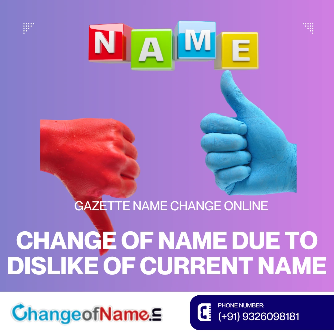 Change of Name Due to Dislike of Current Name in Tamil Nadu 3 Gazette Sample for Change of Name Maharashtra