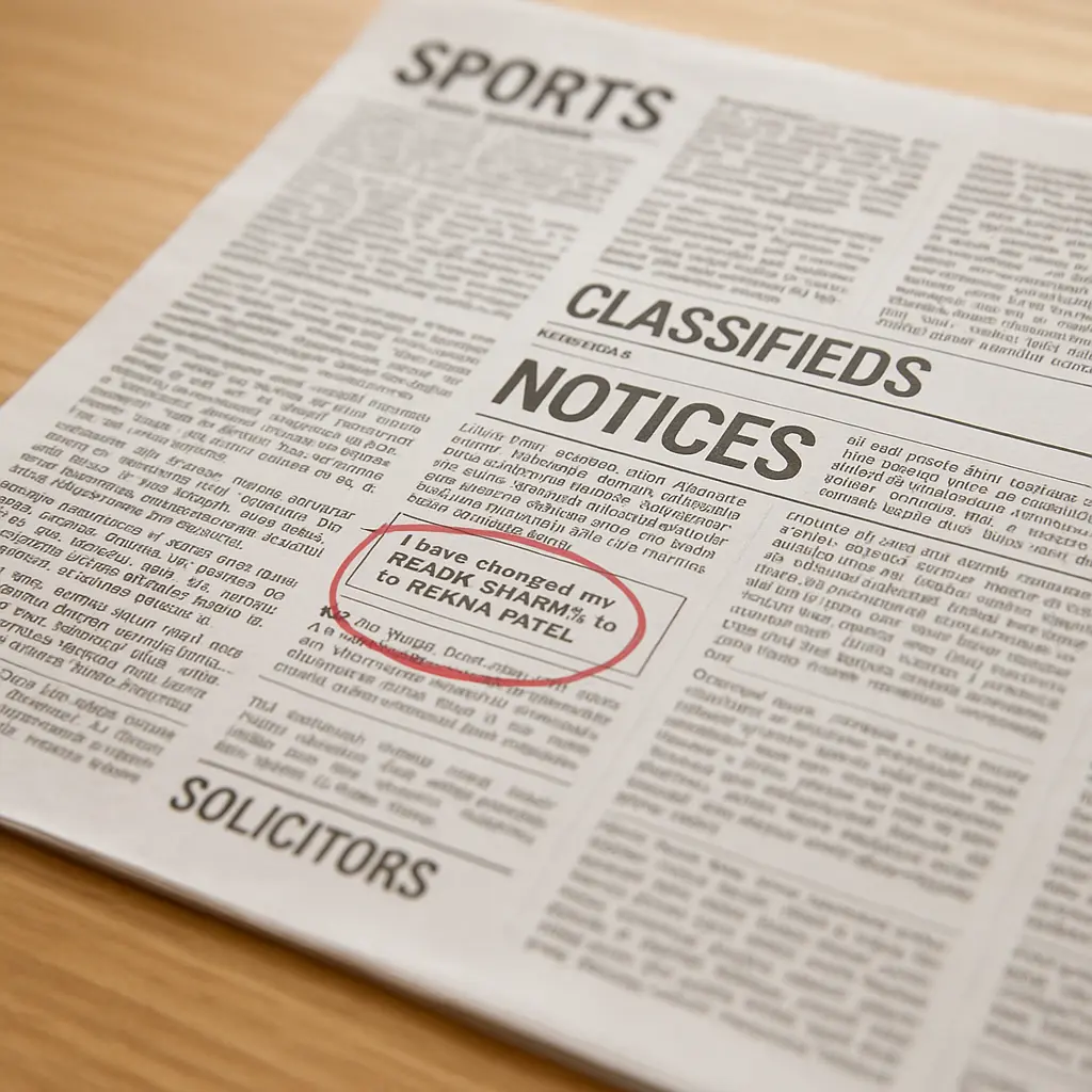 Name Change Advertisement in Newspapers in Mumbai CHANGE OF NAME ADS @ 180