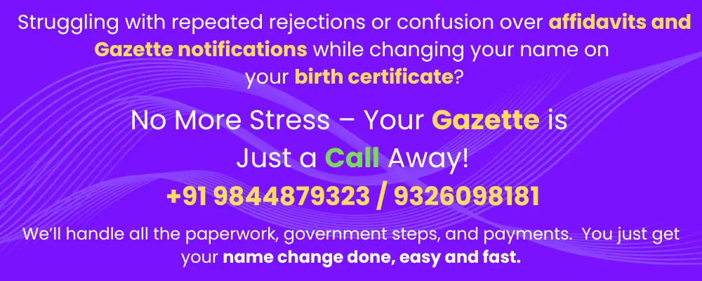Name change documentation in Chennai