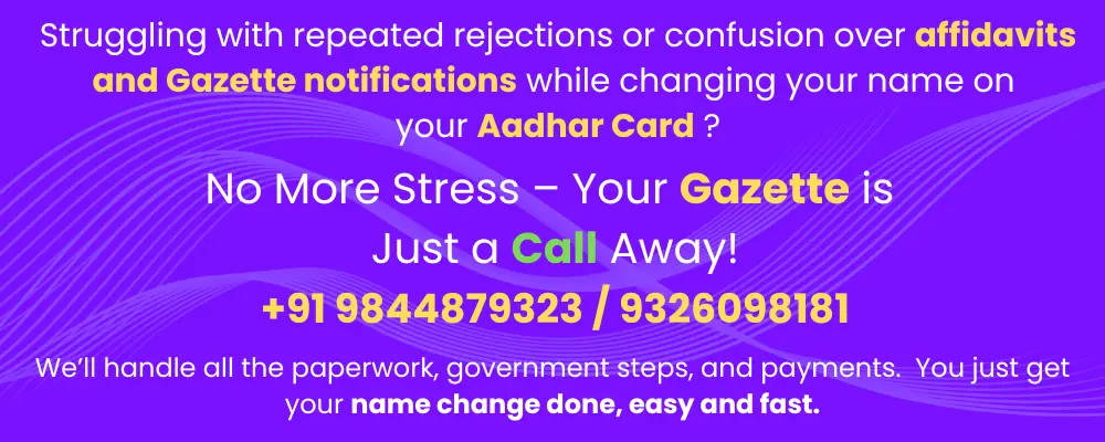 Name change documentation in Chennai