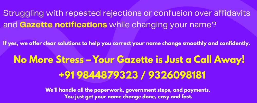 Name change documentation in Chennai
