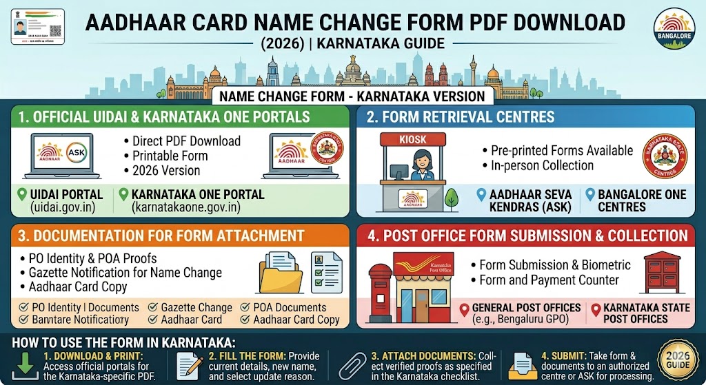 Aadhaar Card Name Change Form PDF Download (2026) | Karnataka Guide