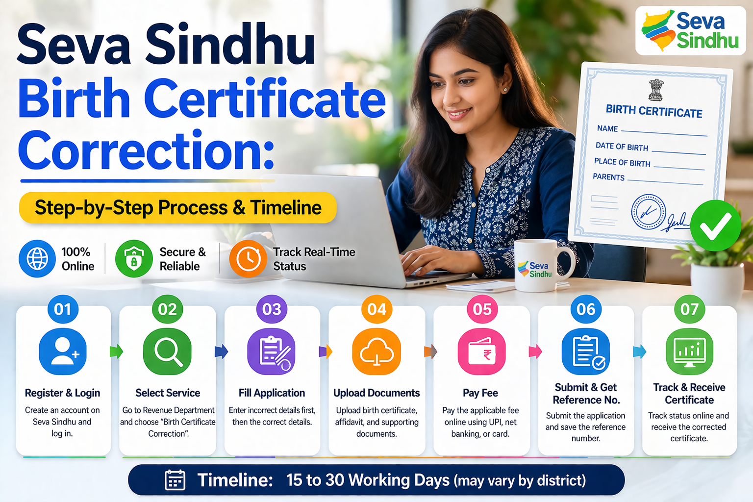 Seva Sindhu Birth Certificate Correction: Step-by-Step Process & Timeline
